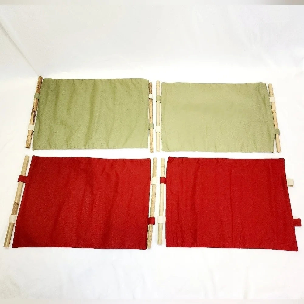 Pier 1 Imports Set of 4 Decorative Placemats with Bamboo Sticks